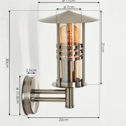 Forli Lampe murale d´extérieur Argenté, 1 lumière