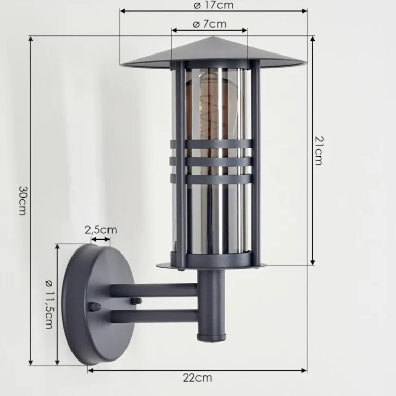 Forli Lampe murale d´extérieur Anthracite, 1 lumière