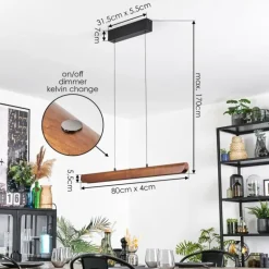 Fugelsta Suspension, Suspension LED Noir, 1 lumière