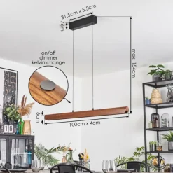Fugelsta Suspension, Suspension LED Noir, 1 lumière