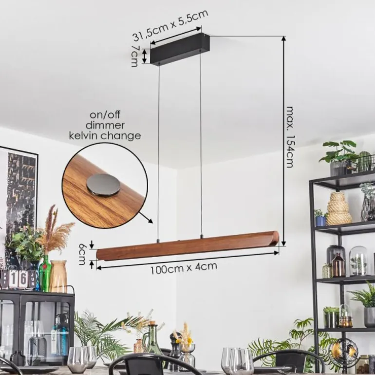 Fugelsta Suspension, Suspension LED Noir, 1 lumière