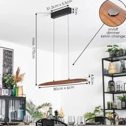 Fugelsta Suspension, Suspension LED Noir, 1 lumière