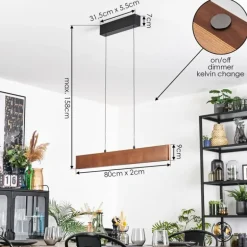 Fugelsta Suspension, Suspension LED Noir, 1 lumière