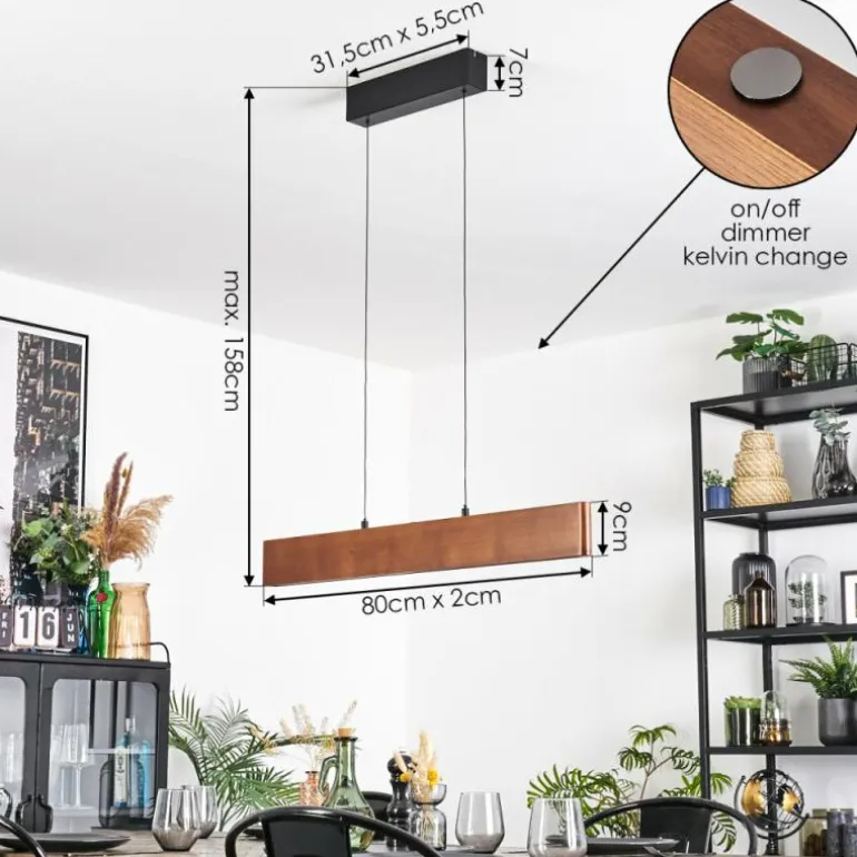 Fugelsta Suspension, Suspension LED Noir, 1 lumière