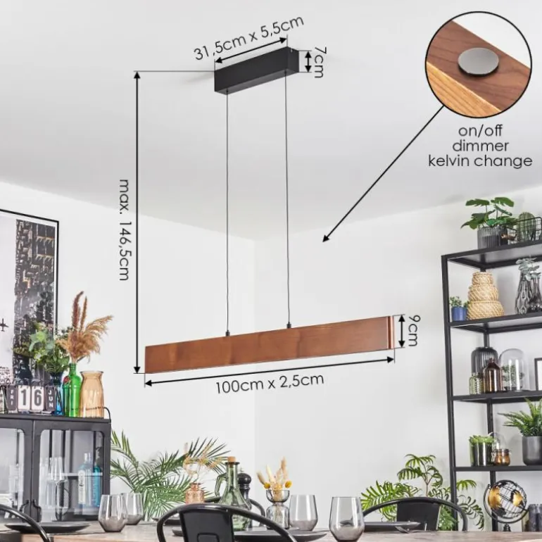 Fugelsta Suspension, Suspension LED Noir, 1 lumière