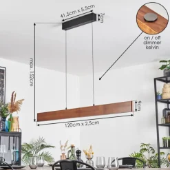 Fugelsta Suspension, Suspension LED Noir, 1 lumière