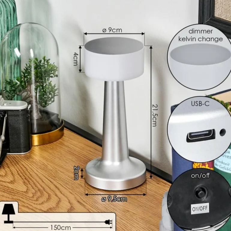 Gallboda Lampe à poser LED Argenté, 1 lumière