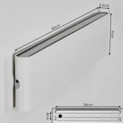 Gamas Lampe murale d´extérieur, Luminaire de salle de bain, Applique murale, Spot mural Blanc, 1 lumière
