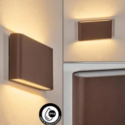 Gamas Lampe murale d´extérieur, Luminaire de salle de bain, Luminaire Up & Down, Applique murale LED Rouille, 1 lumière