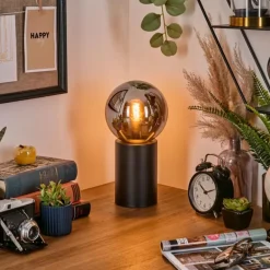 Gastor Boule lumineuse, Lampe de bureau, Lampe à poser Chrome, Fumé, 1 lumière