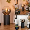 Gastor Boule lumineuse, Lampe de bureau, Lampe à poser Chrome, Clair, Fumé, 1 lumière