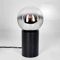 Gastor Boule lumineuse, Lampe de bureau, Lampe à poser Chrome, Clair, Fumé, 1 lumière
