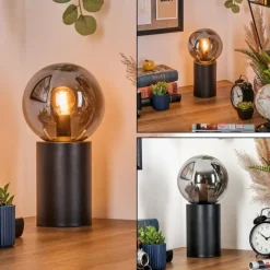 Gastor Boule lumineuse, Lampe de bureau, Lampe à poser Fumé, 1 lumière