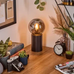 Gastor Boule lumineuse, Lampe de bureau, Lampe à poser Fumé, 1 lumière