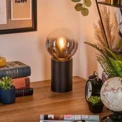 Gastor Boule lumineuse, Lampe de bureau, Lampe à poser Clair, Fumé, 1 lumière