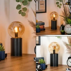 Gastor Boule lumineuse, Lampe de bureau, Lampe à poser Ambre, 1 lumière