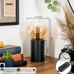 Gastor Boule lumineuse, Lampe de bureau, Lampe à poser Ambre, Clair, 1 lumière