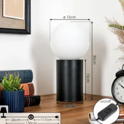 Gastor Boule lumineuse, Lampe de bureau, Lampe à poser Blanc, 1 lumière