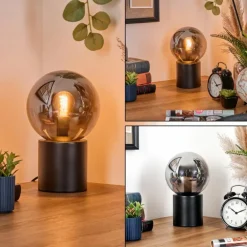Gastor Boule lumineuse, Lampe de bureau, Lampe à poser Fumé, 1 lumière