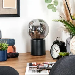 Gastor Boule lumineuse, Lampe de bureau, Lampe à poser Fumé, 1 lumière