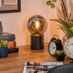 Gastor Boule lumineuse, Lampe de bureau, Lampe à poser Fumé, 1 lumière