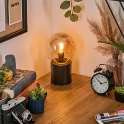 Gastor Boule lumineuse, Lampe de bureau, Lampe à poser Ambre, 1 lumière