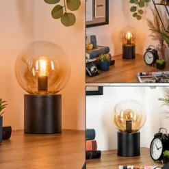 Gastor Boule lumineuse, Lampe de bureau, Lampe à poser Ambre, Clair, 1 lumière