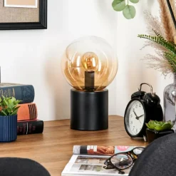 Gastor Boule lumineuse, Lampe de bureau, Lampe à poser Ambre, Clair, 1 lumière