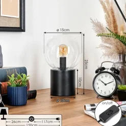 Gastor Boule lumineuse, Lampe de bureau, Lampe à poser Clair, 1 lumière
