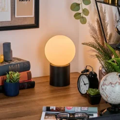 Gastor Boule lumineuse, Lampe de bureau, Lampe à poser 15 cm Blanc, 1 lumière