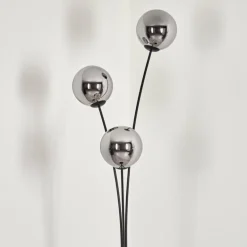 Gastor Boule lumineuse, Lampadaire Chrome, Fumé, 3 lumières