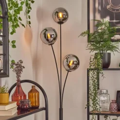 Gastor Boule lumineuse, Lampadaire Chrome, Fumé, 3 lumières