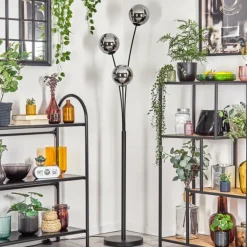 Gastor Boule lumineuse, Lampadaire Chrome, Fumé, 3 lumières