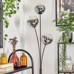 Gastor Boule lumineuse, Lampadaire Chrome, Clair, Fumé, 3 lumières