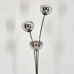 Gastor Boule lumineuse, Lampadaire Chrome, Clair, Fumé, 3 lumières