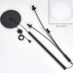 Gastor Boule lumineuse, Lampadaire Blanc, 3 lumières