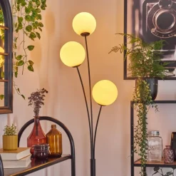 Gastor Boule lumineuse, Lampadaire Blanc, 3 lumières