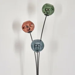 Gastor Boule lumineuse, Lampadaire Bleu, Vert, Cuivré, 3 lumières