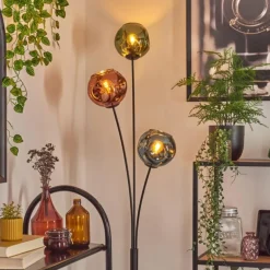 Gastor Boule lumineuse, Lampadaire Bleu, Vert, Cuivré, 3 lumières