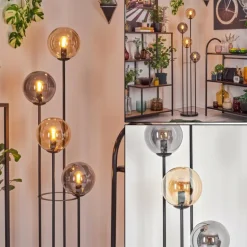 Gastor Lampadaire 30 cm Ambre, Fumé, 4 lumières