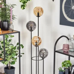 Gastor Lampadaire 30 cm Ambre, Fumé, 4 lumières