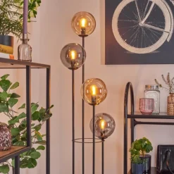 Gastor Lampadaire 30 cm Ambre, Fumé, 4 lumières