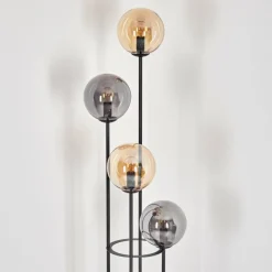 Gastor Lampadaire 30 cm Ambre, Fumé, 4 lumières