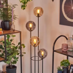 Gastor Lampadaire 30 cm Ambre, Fumé, 4 lumières