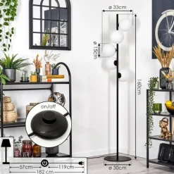 Gastor Lampadaire 33 cm Blanc, 5 lumières