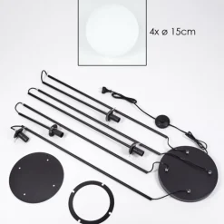 Gastor Lampadaire 30 cm Blanc, 4 lumières