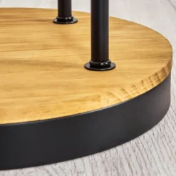 Gastor Lampadaire 30 cm Bois foncé, Noir, 3 lumières