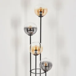 Gastor Lampadaire 30 cm Bois clair, Noir, 4 lumières
