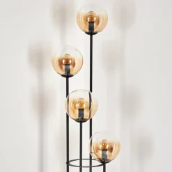 Gastor Lampadaire 30 cm Bois clair, Noir, 4 lumières