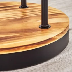 Gastor Lampadaire 30 cm Bois clair, Noir, 4 lumières